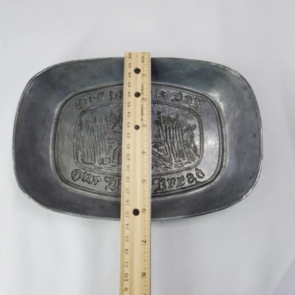 VTG Pewter Bread Tray With 